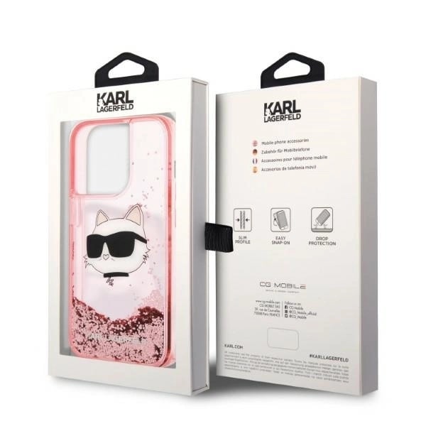 KARL LAGERFELD GLITTER CHOUPETTE HEAD COVER TIL IPHONE 14 PRO MAX - PINK