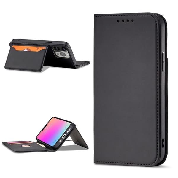 MAGNET KORTETASKE MED GULV TIL IPHONE 14 PLUS SORT