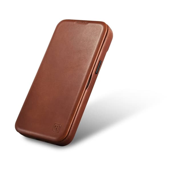 ICARER CASE CASE LÆDERCOVER MED MAGSAFE TIL IPHONE 14+ BRUN
