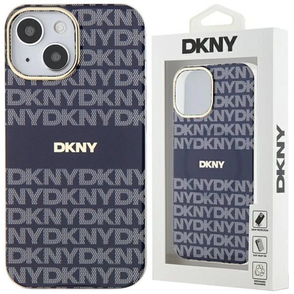DKNY IML Mono & Stripe MagSafe Beskyttelsesveske for iPhone 15/14/13 - Blå