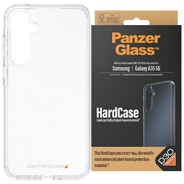 PANZERGLASS HARDCASE MED D3O® BIO OG MILITARY GRADE CERTIFICERING TIL SAMSUNG GALAXY A35 5G - GENNEMSIGTIG