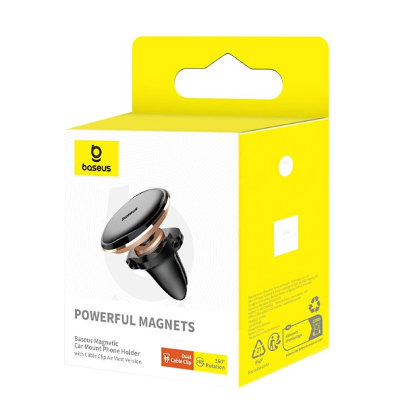 Baseus SUGX-A0V magnetisk bilfeste for grill? lufttilførsel - svart