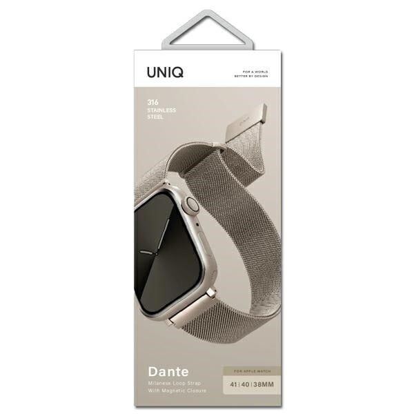 UNIQ Dante armbånd for Apple Watch Series 4/5/6/7/8/SE/SE2 38/40/41 mm stjernelys i rustfritt stål