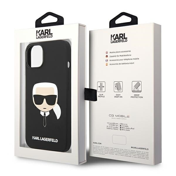 KARL LAGERFELD SILIKONE KARL'S HEAD MAGSAFE ETUI TIL IPHONE 14 PLUS - SORT