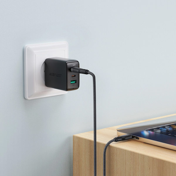 ACEFAST C8-03 USB-C / USB-C 60W 3A KABEL - SORT