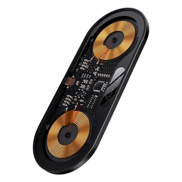 Baseus Digital LED Display to trådløse ladere med digitalt display 20W svart (WXSX010101)