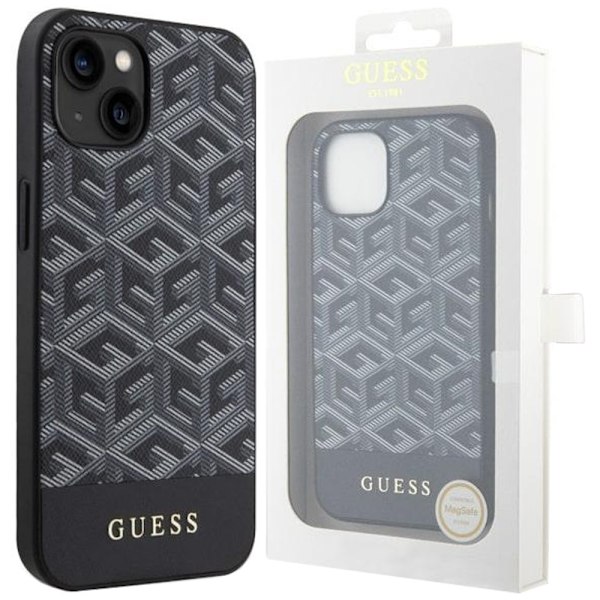 Guess GUHMP14MHGCFSEK-deksel til iPhone 14 Plus 6.7 - svart GCube Stripes MagSafe