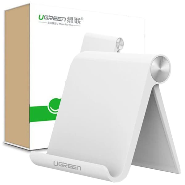 Ugrønt bordstativ telefonstativ hvit (30285)