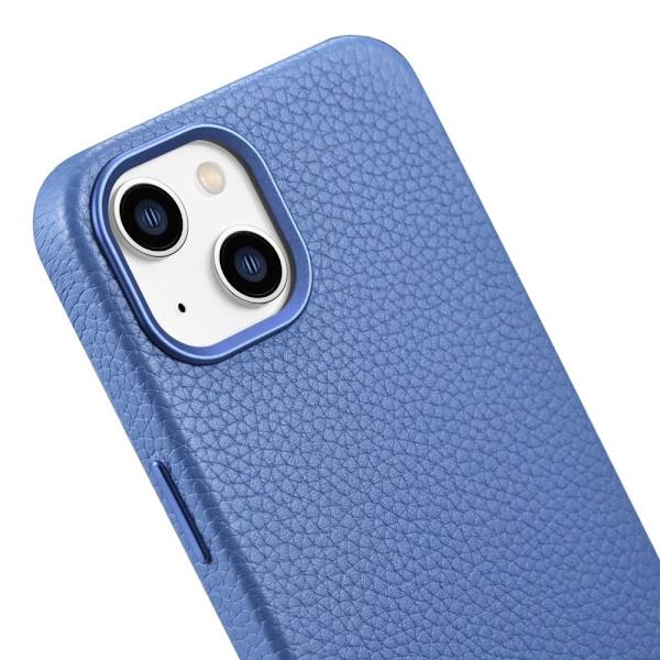 ICARER CASE LÆDERCASE MED MAGSAFE TIL IPHONE 14 LYSEBLÅ