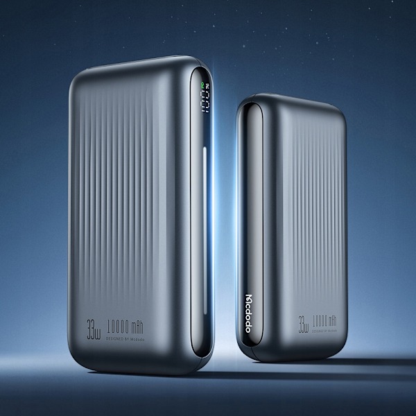 MCDODO POWERBANK 10000MAH MED DISPLAY 2X USB USB-C 33W + USB-C PD-KABEL