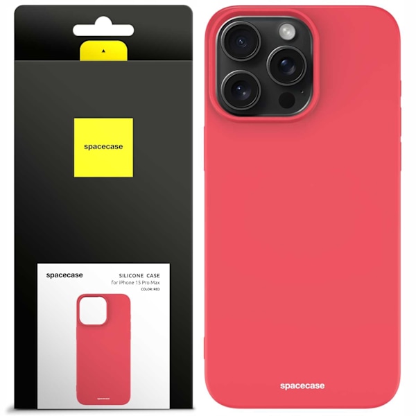 Spacecase Silikonfodral För Iphone 15 Pro Max Rött Skydd