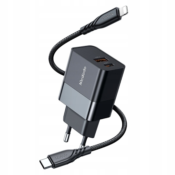 Mcdodo telefonlader, Snabb, USB, USB-C, 20W, for iPhone, universal, svart