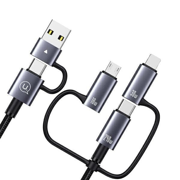 USAMS Kabel 240W 6in1 Snabbladdning 2m Datakabel Aluminiumlegering Sufeng Series 2M (SJ738)