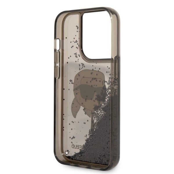 KARL LAGERFELD GLITTER KARL'S HEAD ETUI TIL IPHONE 14 PRO - SORT