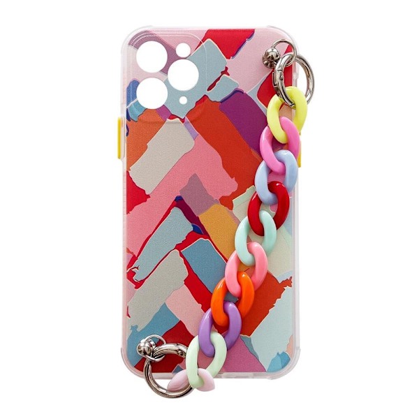 COLOUR CHAIN CASE GEL FLEKSIBELT ETUI MED KÆDE CHARME TIL SAMSUNG GALAXY S21+ 5G (S21 PLUS 5G) MULTICOLOR (3)