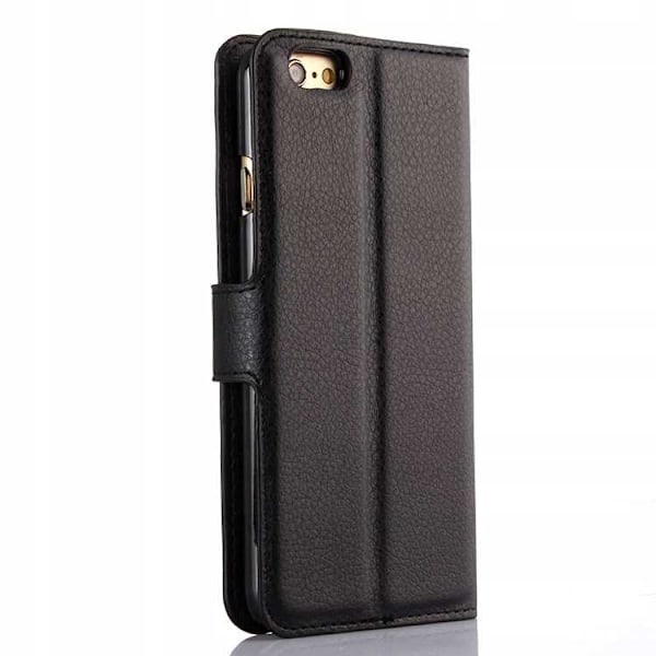 Litchi Case Cover För Iphone 6 6S Plus Svart Skydd