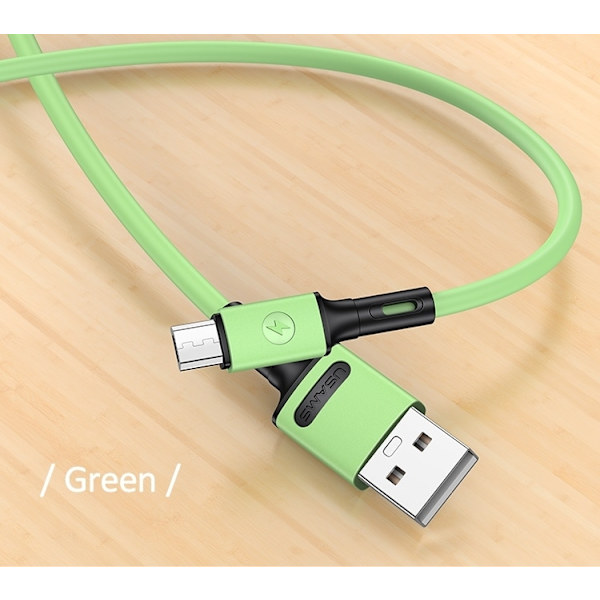 USAMS-kabel U52 microUSB 2A snabbladdning 1m grön/grön SJ435USB02 (US-SJ435)