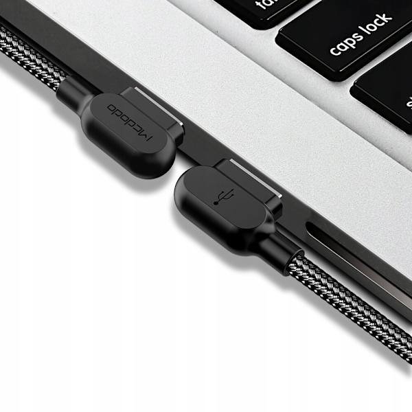 MCDODO VINKELKABEL 90° DUBBELSIDIG LYN IPHONE 11 12 13 14 LED 2M
