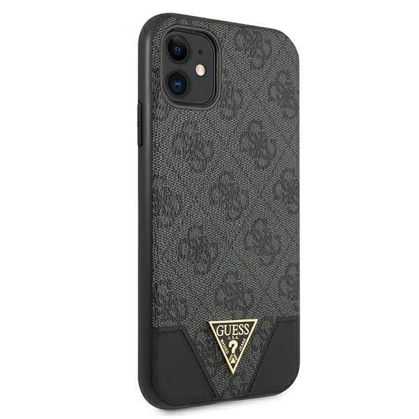 Guess GUHCN61PU4GHBK iPhone 11 6.1" / Xr grå/grå hårdfodral 4G Triangle Collection