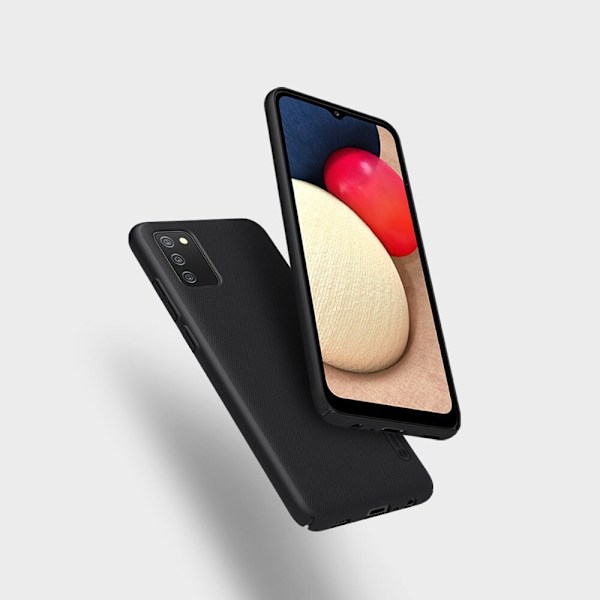 Nillkin Super Frosted Shield förstärkt fodral + ställ för Samsung Galaxy A02s EU svart