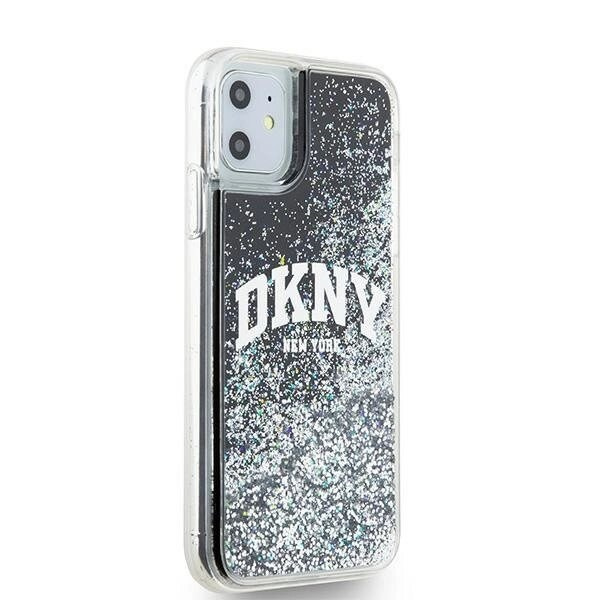 DKNY Liquid Glitter Big Logo Beskyttelsesveske til iPhone 11 / Xr - Svart