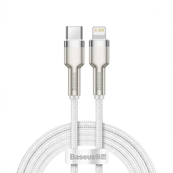 Baseus Cafule Series Metal Data USB-C / Lightning 20W PD-kabel 1 m - hvit