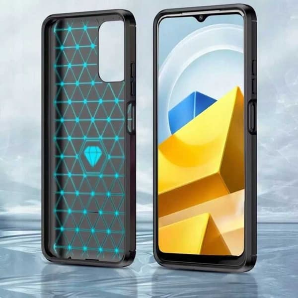 Spacecase Case Cover För Poco M5 Phone Black Carbon