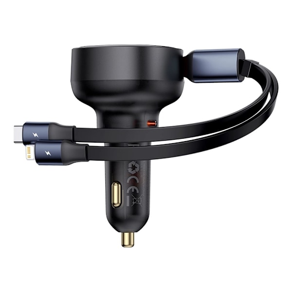 Baseus Enjoyment USB-C billader med USB-C / Lightning 60W kabel - svart