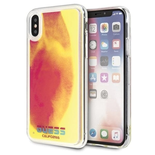 Guess California Glow in the dark fodral till iPhone X / Xs - rosa