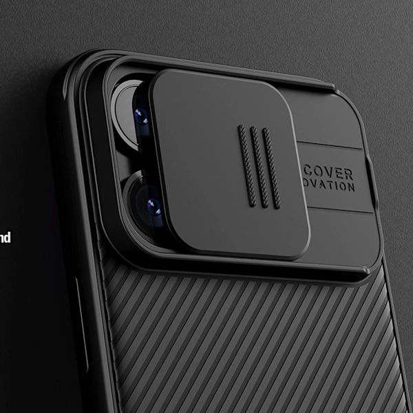 Nillkin CamShield Pro Magnetic Protective Case for iPhone 15 Pro Max med kamerabeskyttelse - svart