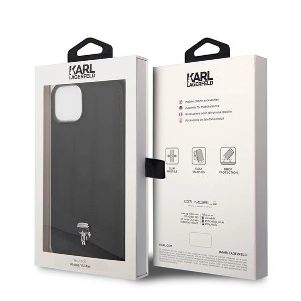 KARL LAGERFELD PUFFY IKONIK PIN ETUI TIL IPHONE 14 PLUS - SORT