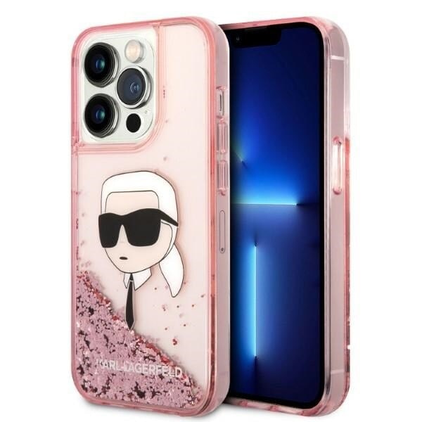 Karl Lagerfeld KLHCP14XLNKHCP iPhone 14 Pro Max 6.7 rosa/rosa hardt deksel Glitter Karl Head