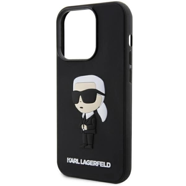 KARL LAGERFELD RUBBER IKONIK 3D ETUI TIL IPHONE 14 PRO - SORT