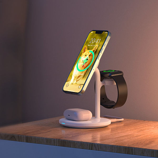 Choetech 3-i-1 induktiv ladestasjon for iPhone 13.12.14, AirPods Pro, Apple Watch svart (T585-F)