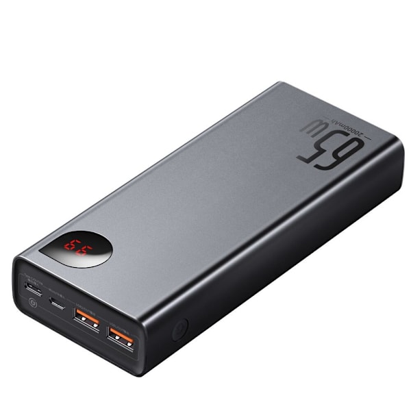 Baseus Adaman Powerbank 2x USB / 1x USB Type C / 1x micro USB 20000mAh 65W Quick Charge 4.0 Power Delivery svart (PPIMDA-D01)