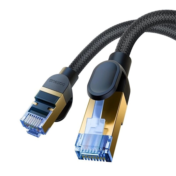 Baseus rask internettkabel RJ45 kat.7 10Gbps 3m flettet svart