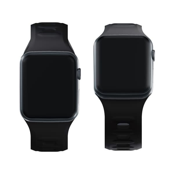 38/40/41 MM SORT - 3MK SILIKONE URREM TIL APPLE