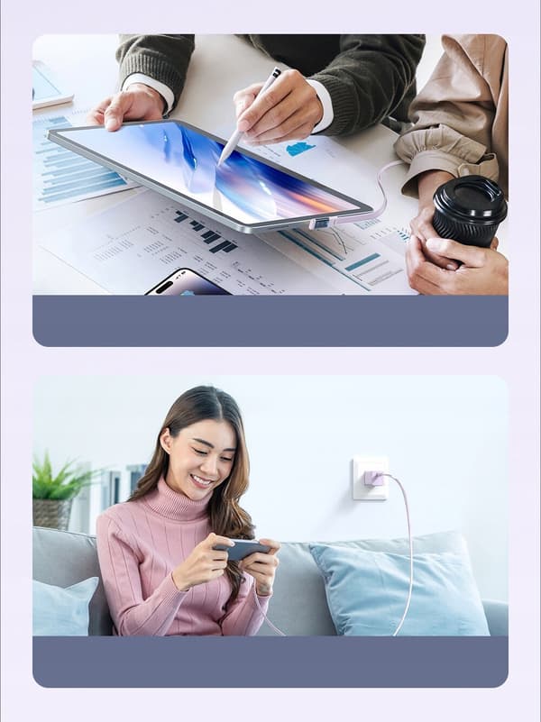 MCDODO ANGLE USB-C LIGHTNING FLAT KABEL 36W IPHONE 13 14 BLÅ 1M