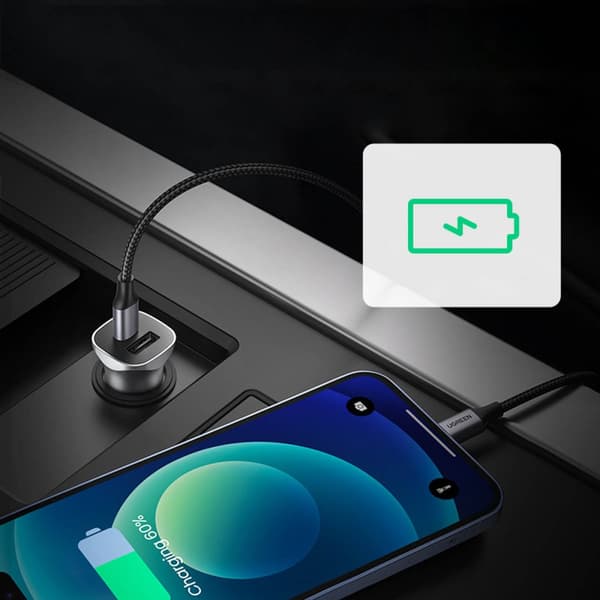 Ugrønn hurtig billader USB-A / USB-C 30W PD PPS grå (CD130)