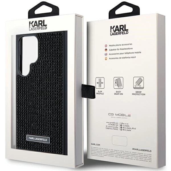 Karl Lagerfeld Rhinestone Metal Logo Deksel til Samsung Galaxy S24 Ultra - Svart