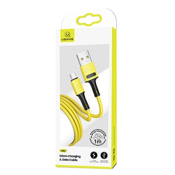 USAMS-kabel U52 microUSB 2A Snabbladdning 1m gul/gul SJ435USB03 (US-SJ435)