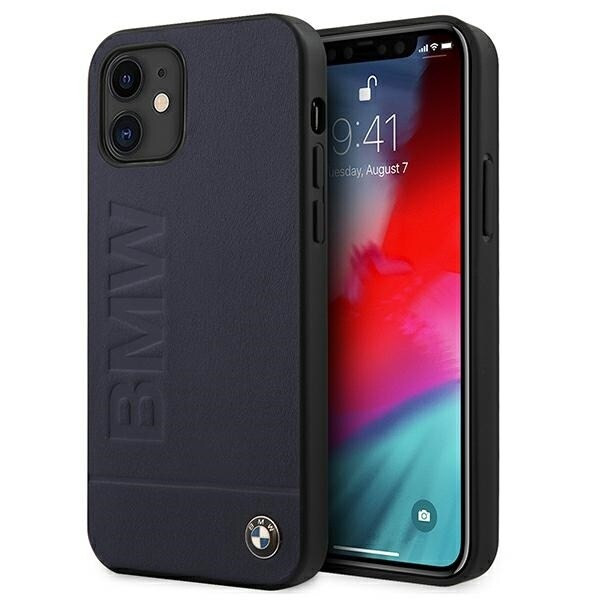 BMW BMHCP12SSLLNA veske iPhone 12 mini 5.4 marine/marine hard veske Signatur Logo Impressum