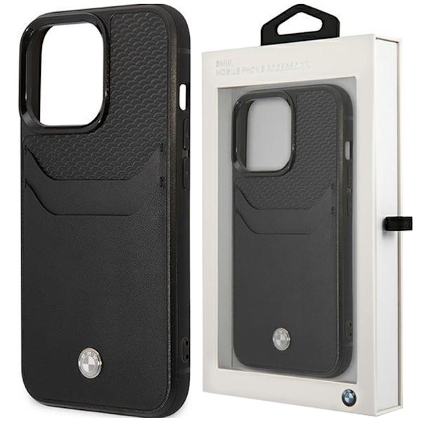 BMW BMHCP14X22RSEPK-deksel til iPhone 14 Pro Max - Sort skinnkortspor