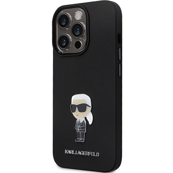 Karl Lagerfeld KLHCP14XSMHKNPK Deksel til iPhone 14 Pro Max 6.7 - Svart silikon Ikonik metallstift
