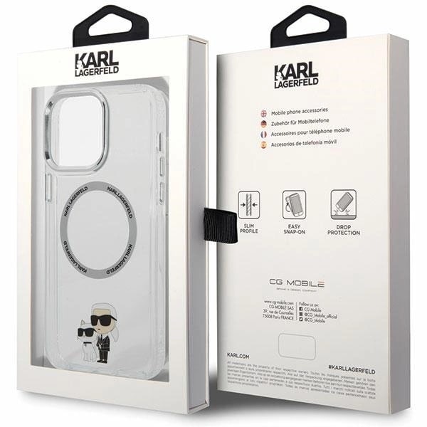 KARL LAGERFELD IKONISK KARL&CHOUPETTE MAGSAFE ETUI TIL IPHONE 13 PRO MAX - GENNEMSIGTIG