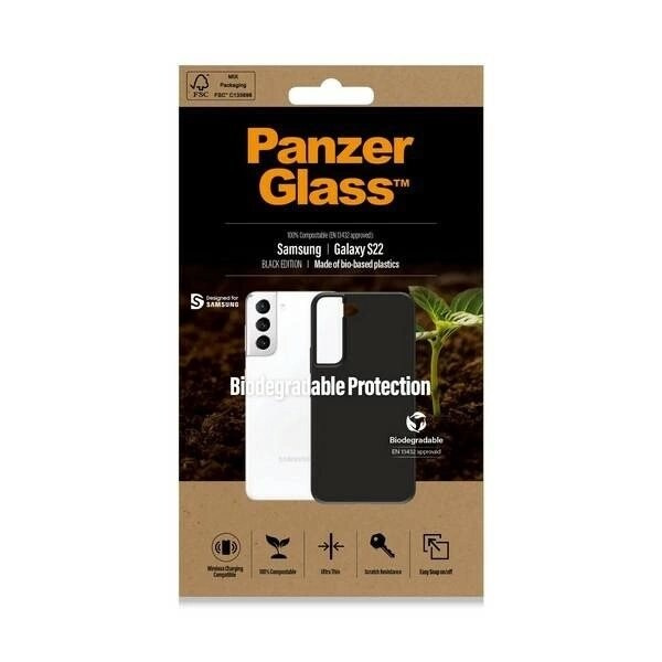 PanzerGlass biologisk nedbrytbart deksel til Samsung Galaxy S22 - Svart