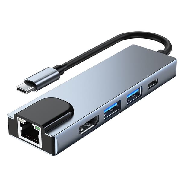 TECH-PROTECT V3-HUB ADAPTER 5IN1 GRÅ