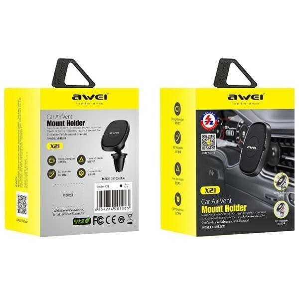AWEI X21 magnetisk bilhållare för luftventil svart/svart