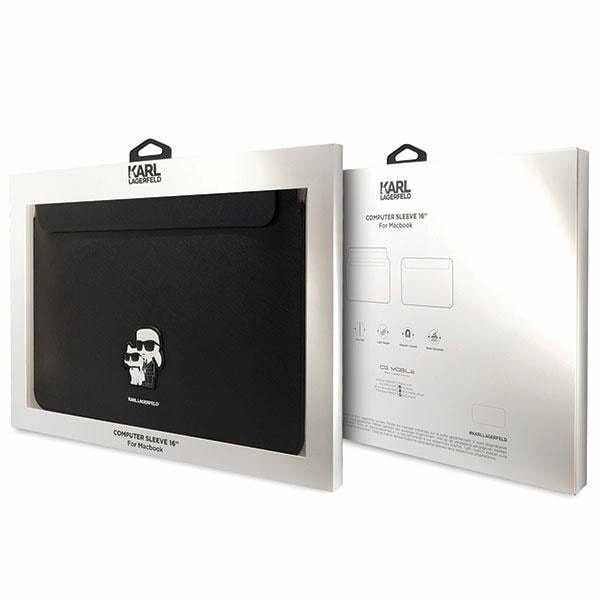KARL LAGERFELD SAFFIANO KARL&CHOUPETTE ETUI TIL EN 16" BÆRBAR COMPUTER - SORT
