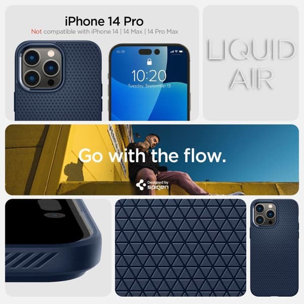 SPIGEN LIQUID AIR IPHONE 14 PRO NAVY BLÅ
